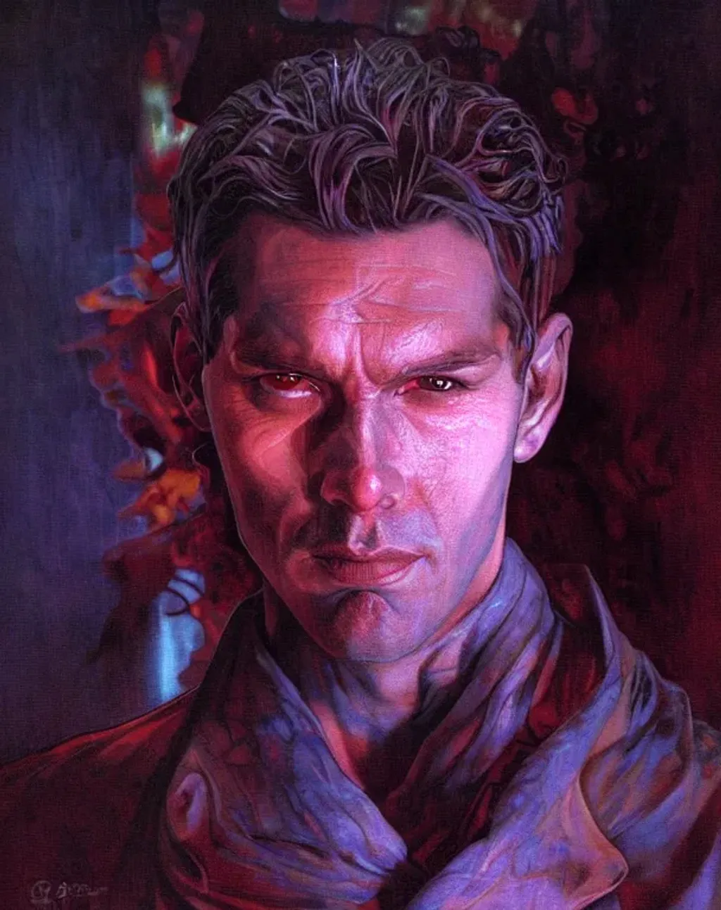 Prompt: portrait of Lucifer from obey me game, by lee bermejo, alphonse mucha and greg rutkowski