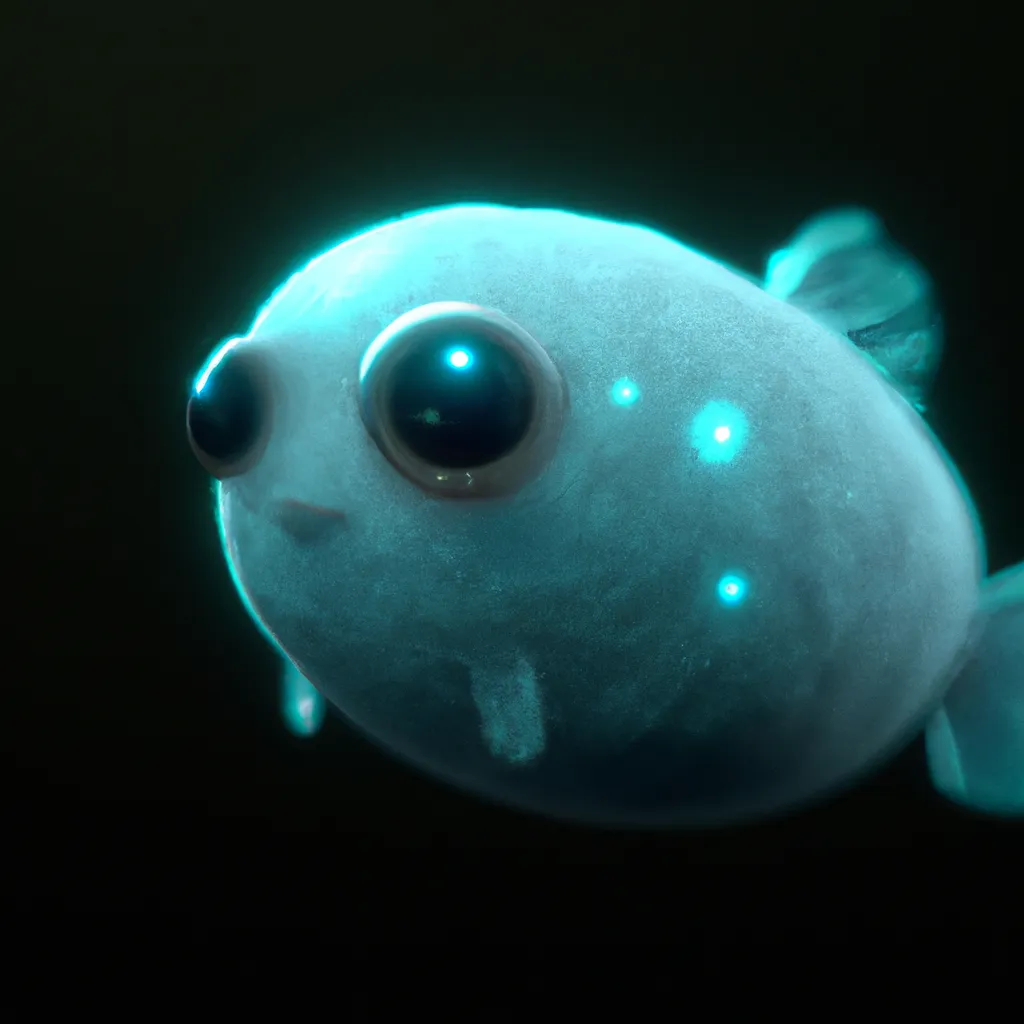 Prompt: Blob Fish Minion, bioluminescent, sharp focus, cinematic, extremely detailed, smooth, cute 4d rendered, trending in artstation