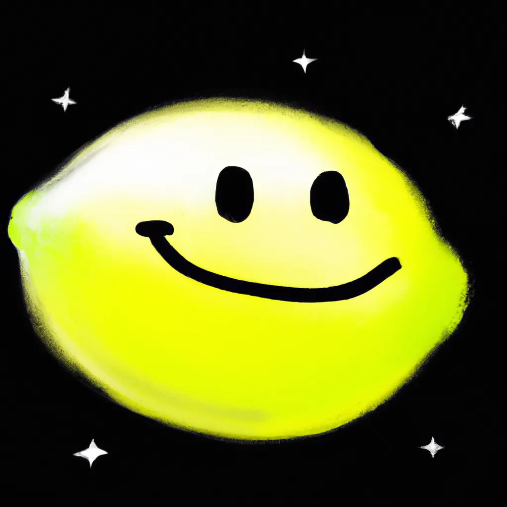 Prompt: Galaxy as a happy, smiling lemon