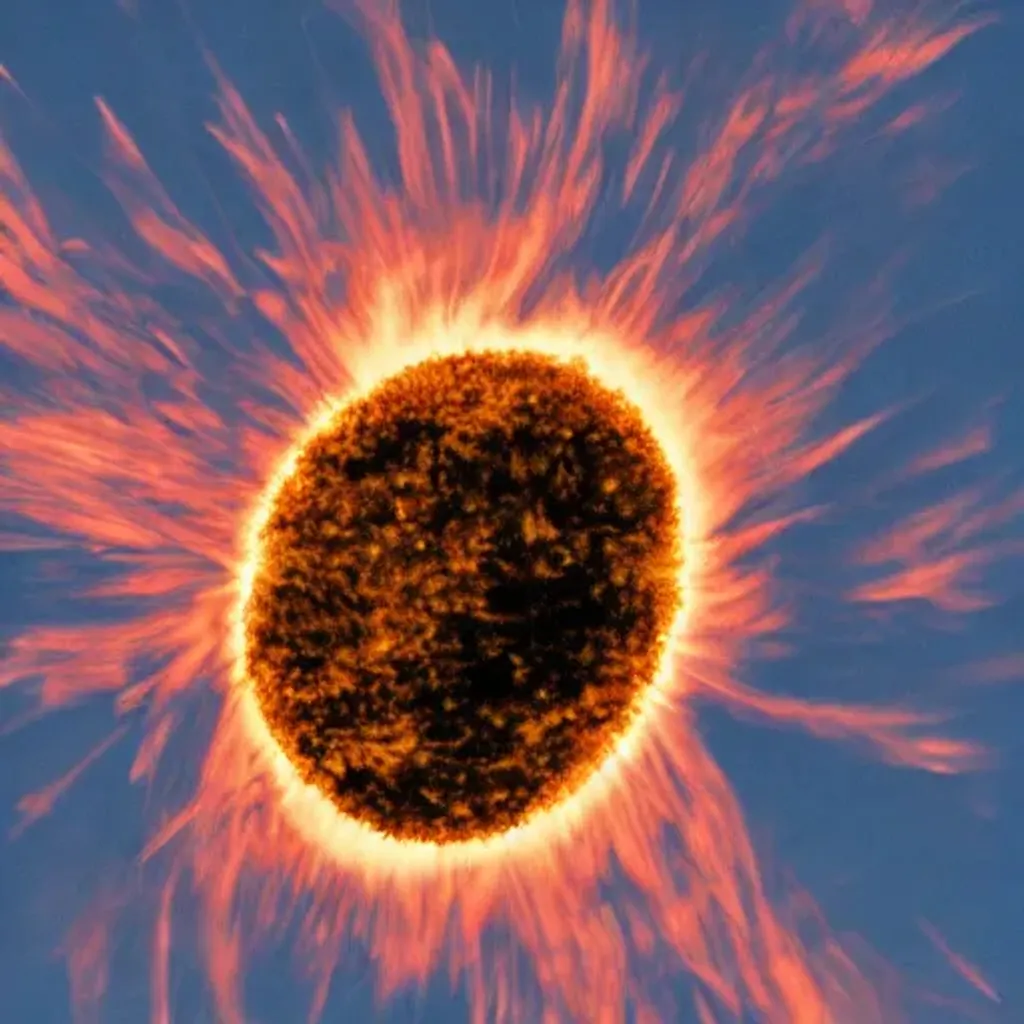 Prompt: Extremely detailed photo of the a sun exploding 