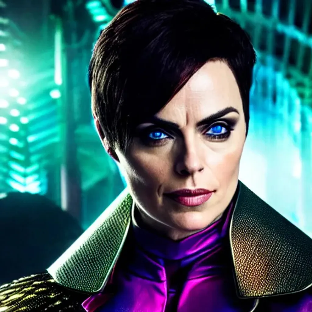 Prompt: https://cdn.openart.ai/uploads/upscaled/psychedelic-art-style-id-color-8k-professional_bAIoE1wB_upscaled.jpg,  DC comic's villain Antje Traue aka Faora Hu-Ul illustration, closeup, random highly detailed action scene, attractive, Detailed Render, eye-candy, Breathtaking,8k resolution Greg Rutkowski, Artgerm, WLOP, Alphonse Mucha dynamic lighting hyperdetailed intricately detailed Splash art trending on Artstation triadic, professional vivid colors Unreal Engine 5 volumetric lighting, 