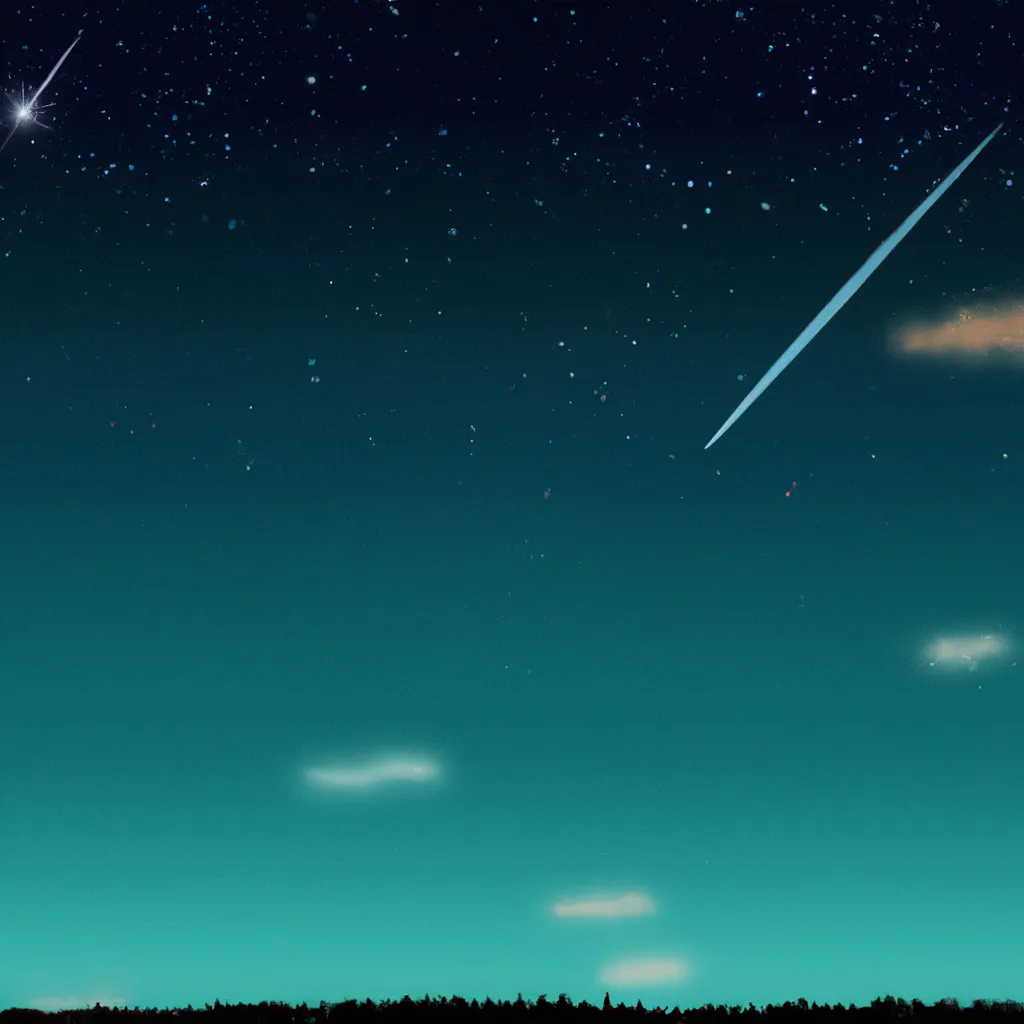 Prompt: Makoto Shinkai at night sky with star and metor 