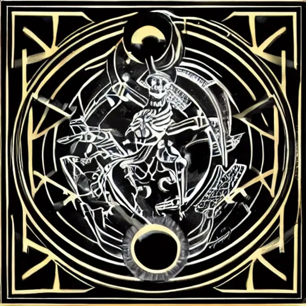 Prompt: melanthios, dark, logo