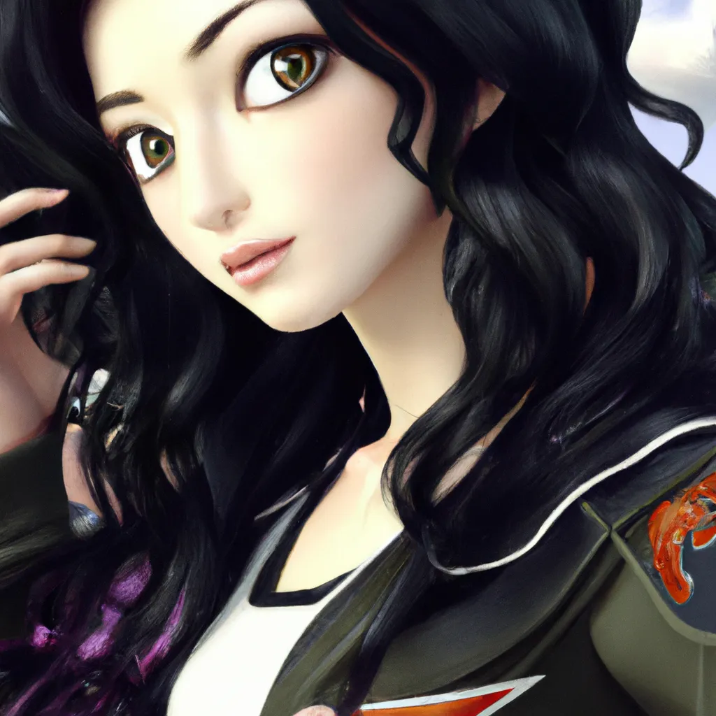 Prompt: hightly detailed Anime image, hyper realistic, photographic image, wide angle lens, a gorgeous woman with curly black hair, WW2 pin-up girl,  artgerm, award-winning cgi 