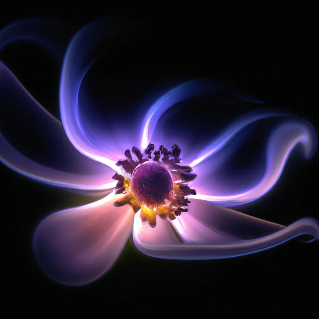 Prompt: Curvaceous Light beings | mystical dancing purple anemone as a light bending cute angel covered in streaks of halogen light in the style of Hieronymous Bosch, Bruce Pennington, Dali, Munch, Escher, Klarwein, Yamamoto, Hattori, Leyendecker, Mullins, Magritte, Giger | muted soft tones | dark background | ultra sharp focus | 3d octane render artstation trending 8k unreal engine | centered | Disney Pixar Dreamworks 