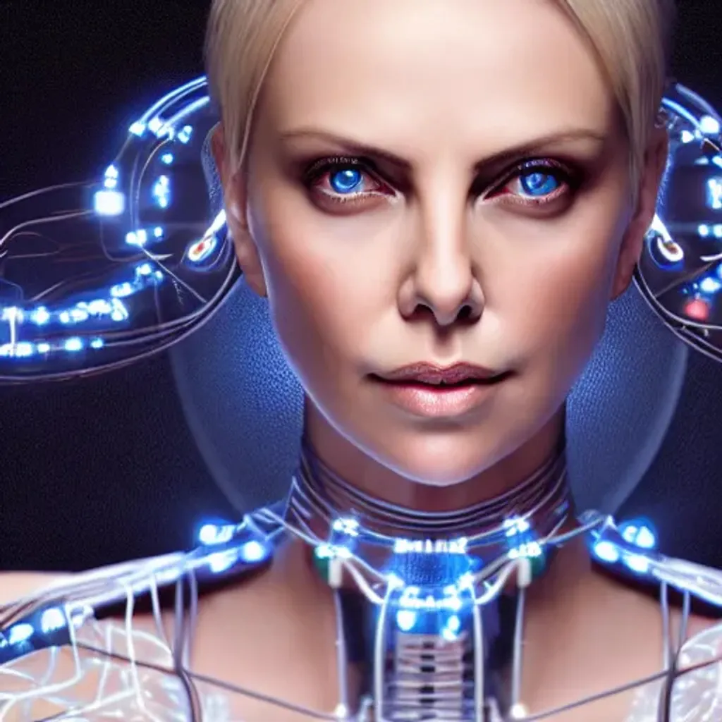 charlize theron as a female android with perfect fa... | OpenArt