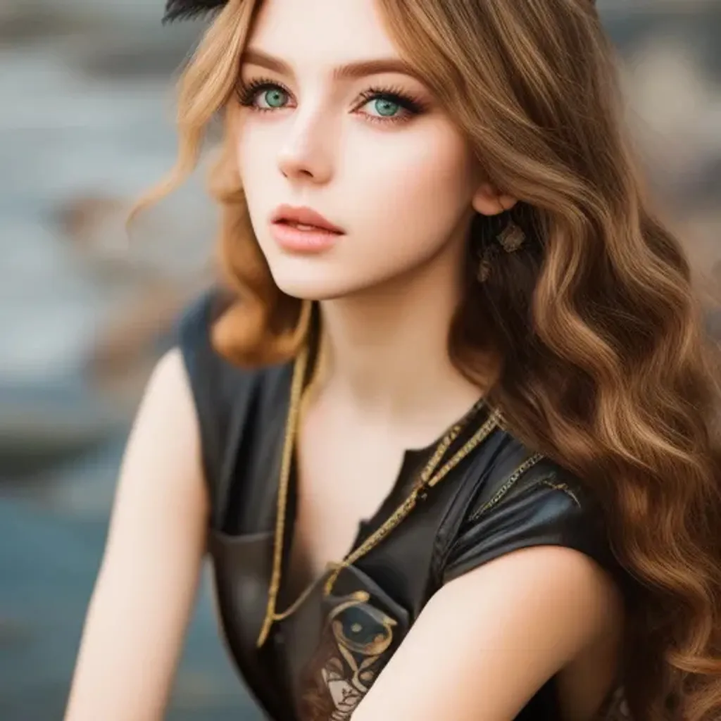 Prompt: Beautiful young Russian girl, (adorable), ((detailed face)), wavy hair, tattoo,(((american shot))), ((catchlight)), pin-up pose, final fantasy octopath traveler lovecraft ghibly, Shallow Depth of Field, soft light, sharp focus, canon eos r3, f/1.4