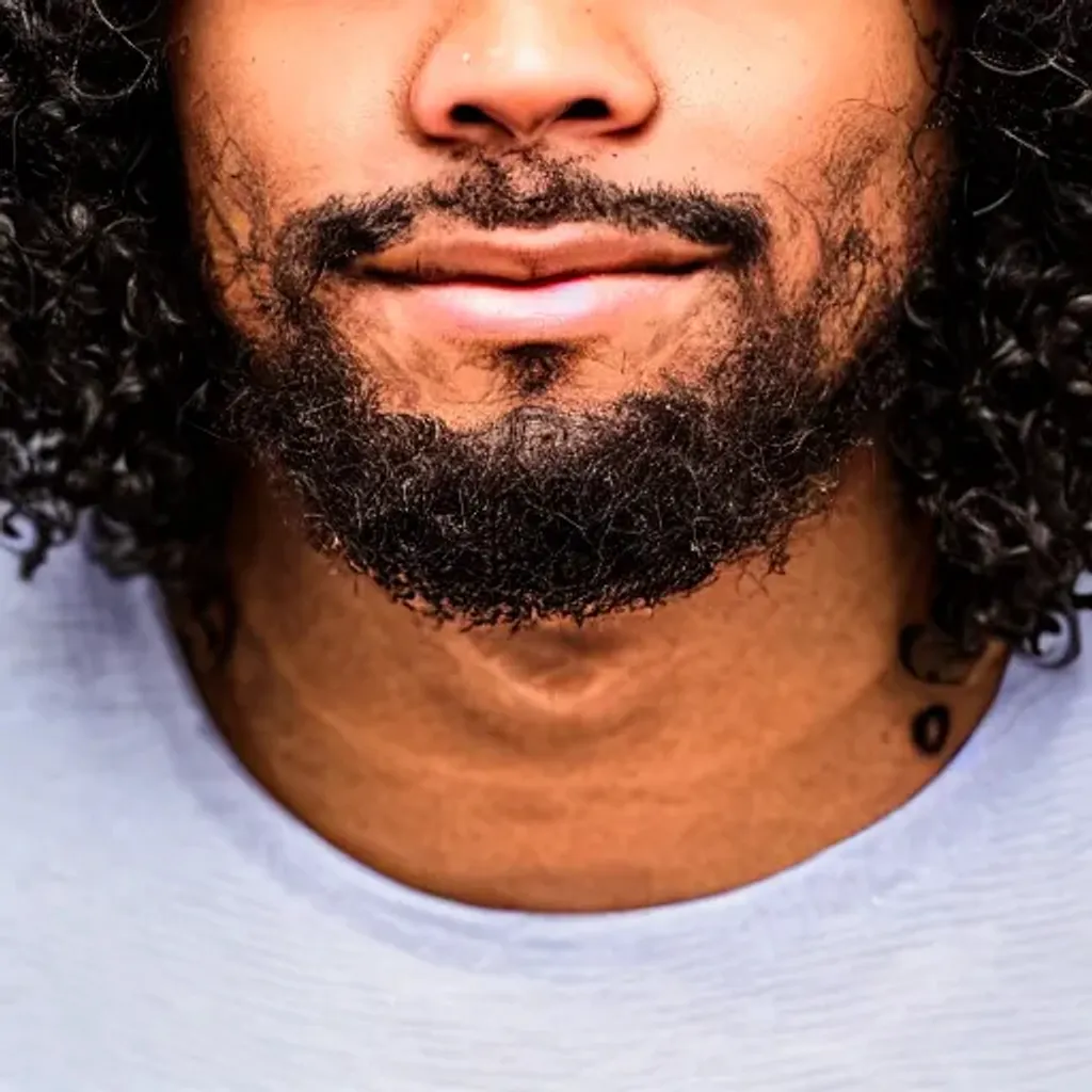 Curly hair outlet with beard black