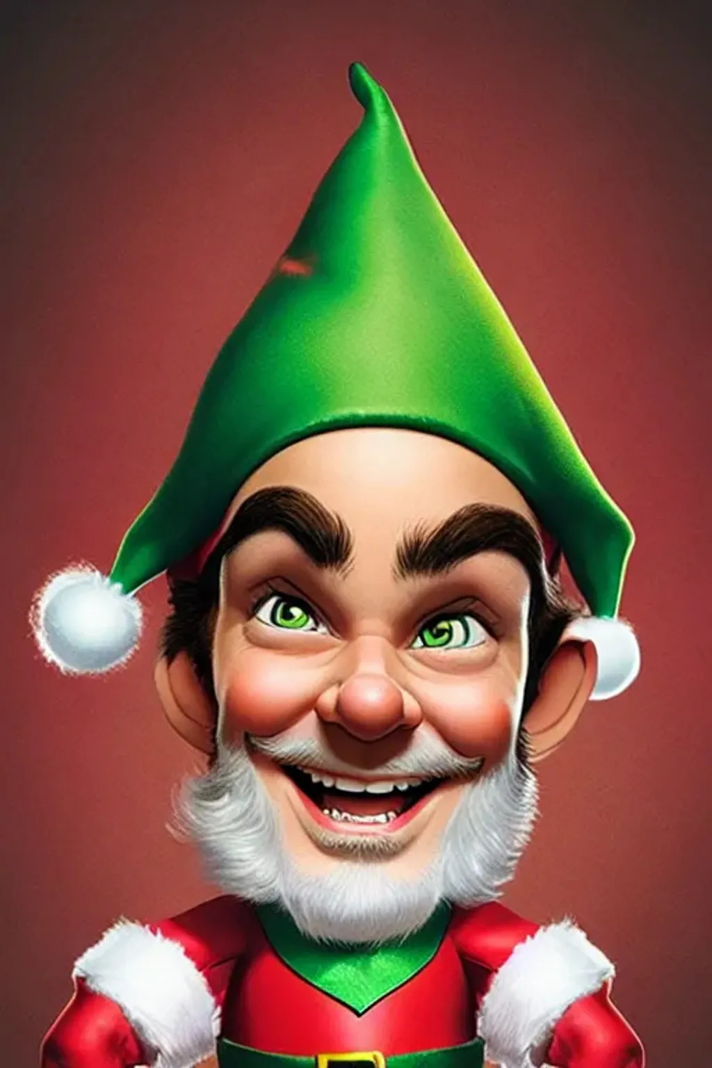 Prompt: Christmas elf caricature by Tiago Hoisel and Moebius, perfect facial features, vivid color, cinematic, epic, intricate