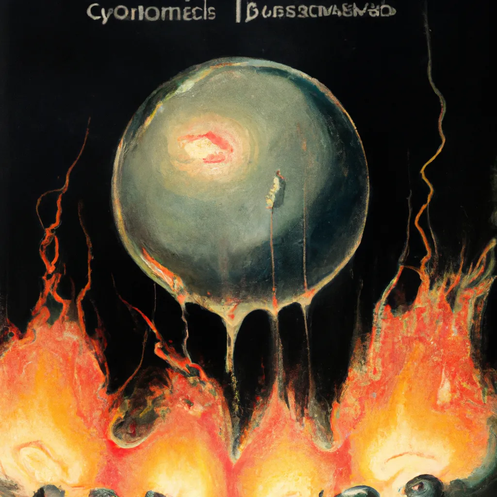 Prompt: Goodness gracious, great balls of fire By Zdzisław Beksiński