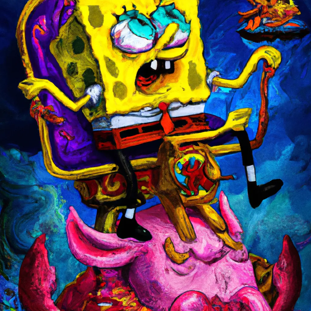 baphomet spongebob tarot card, digital, rider waite... | OpenArt