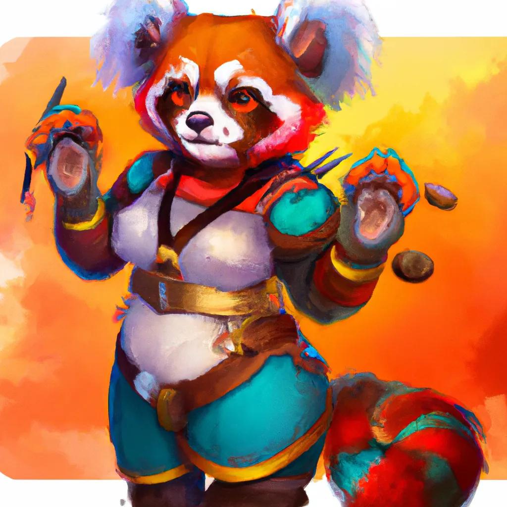 Prompt:  Anthro red pandaren shaman of chi-ji, furry Pandaren female monk trending on artstation, character