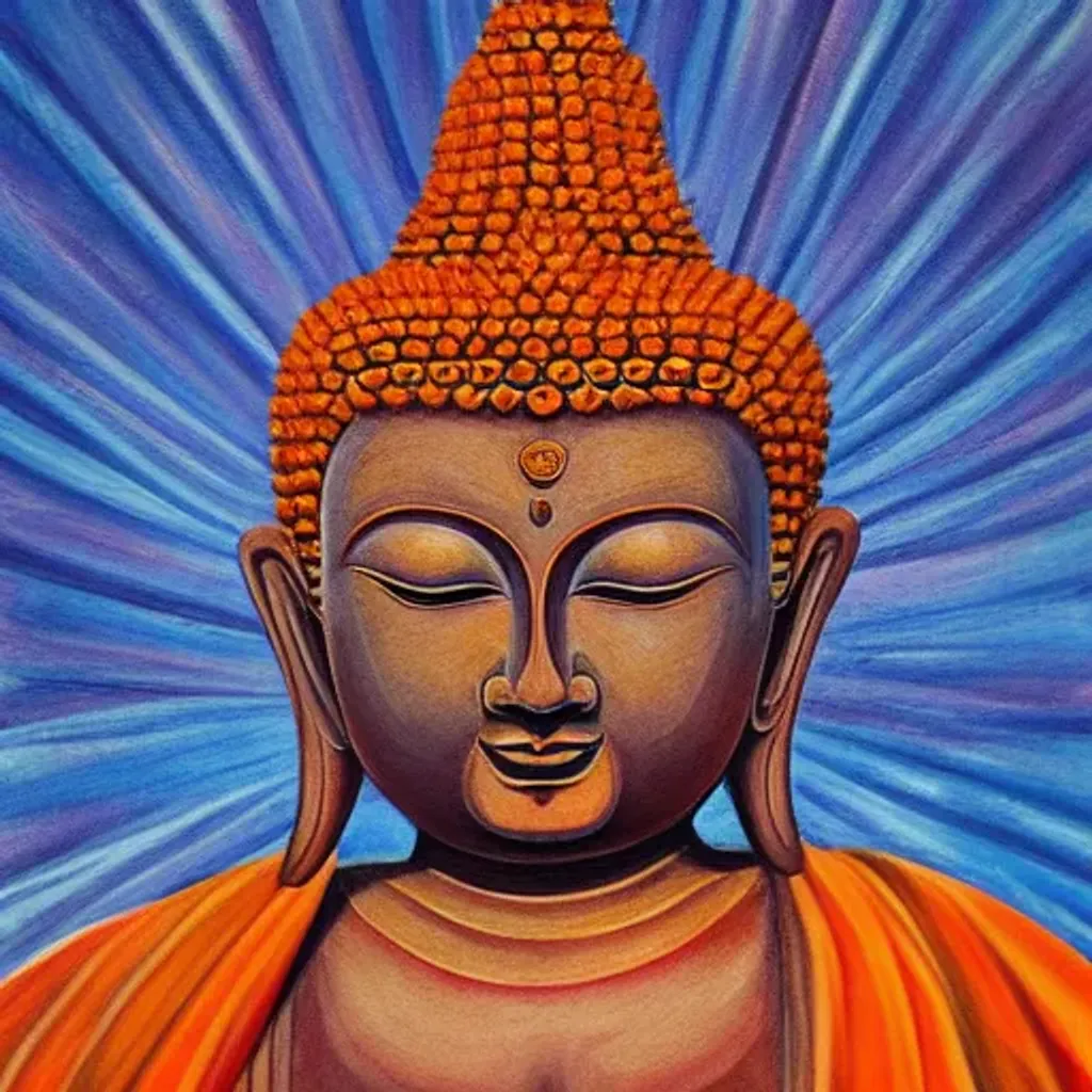 Quadro – Buddha Smile (1 Part) Wide Orange