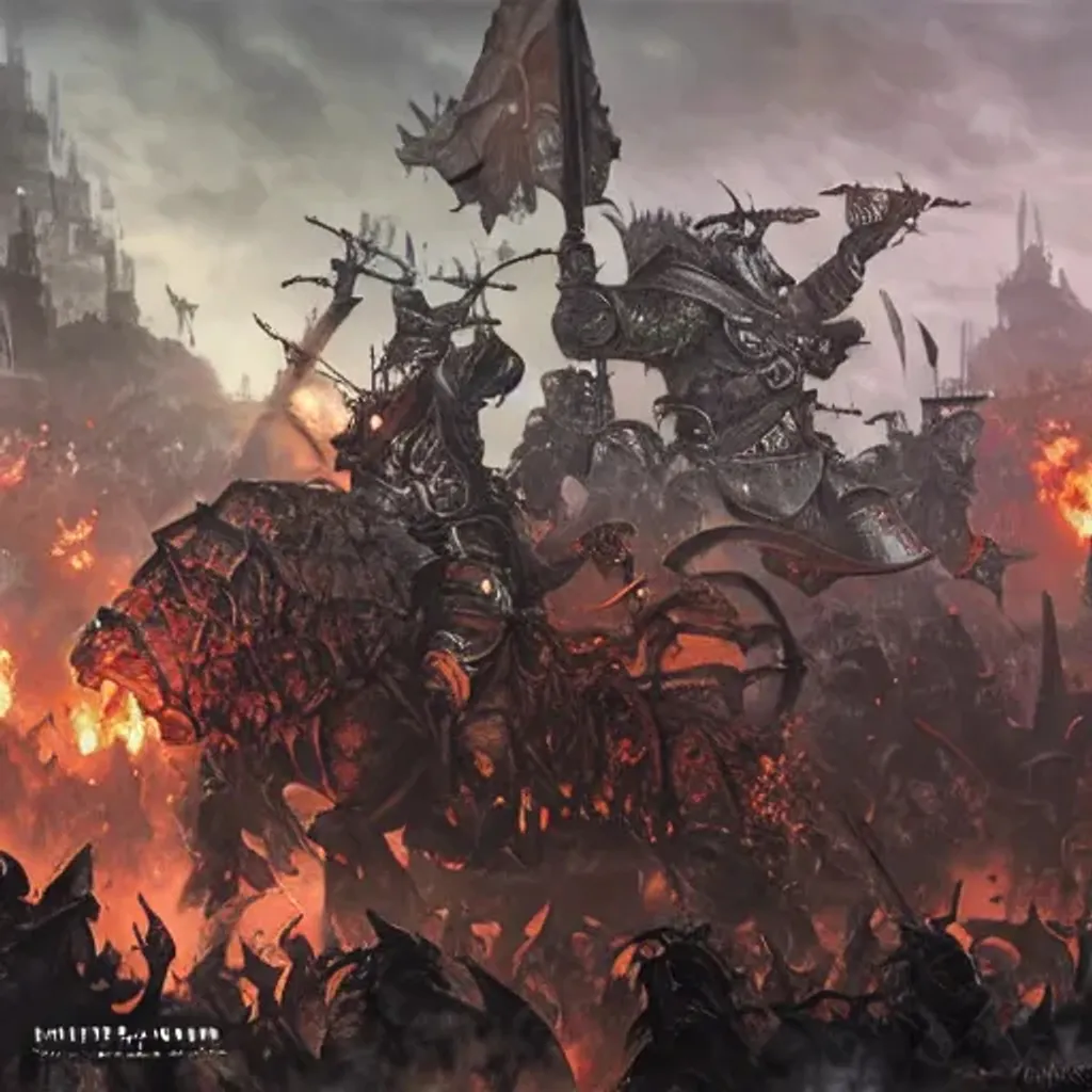 Powerful tall heavy armored orcs marching forward, e... | OpenArt