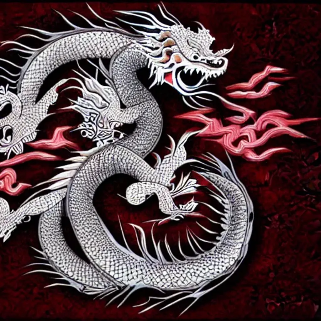 Prompt: Japanese dragon beautiful digital art 4k hd
