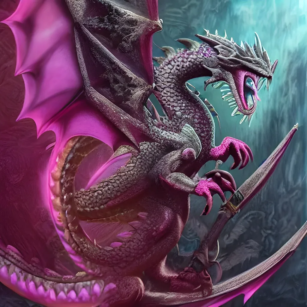 angry dragon, pink crystals, Chalk, Cinematic, Backl... | OpenArt