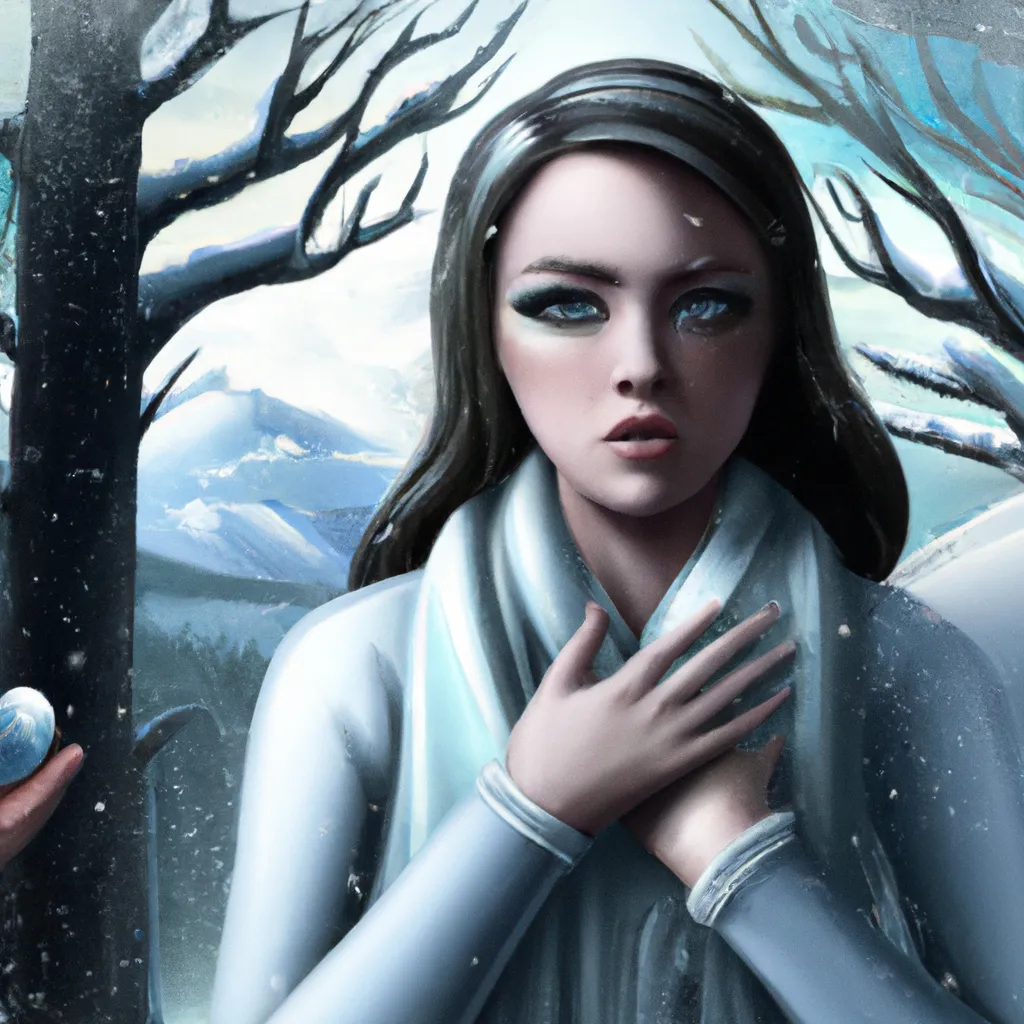 Prompt: Detailed intricate hyper realistic ultra realistic expressive surrealism sharp clear digital airbrush by Anna Dittmann, Tom Bagshaw, Gil Elvgren. Movie still poster of a Shadow Ghost soul crying in an argument with a friend while holding a broken heart in her hand in a wintery landscape.