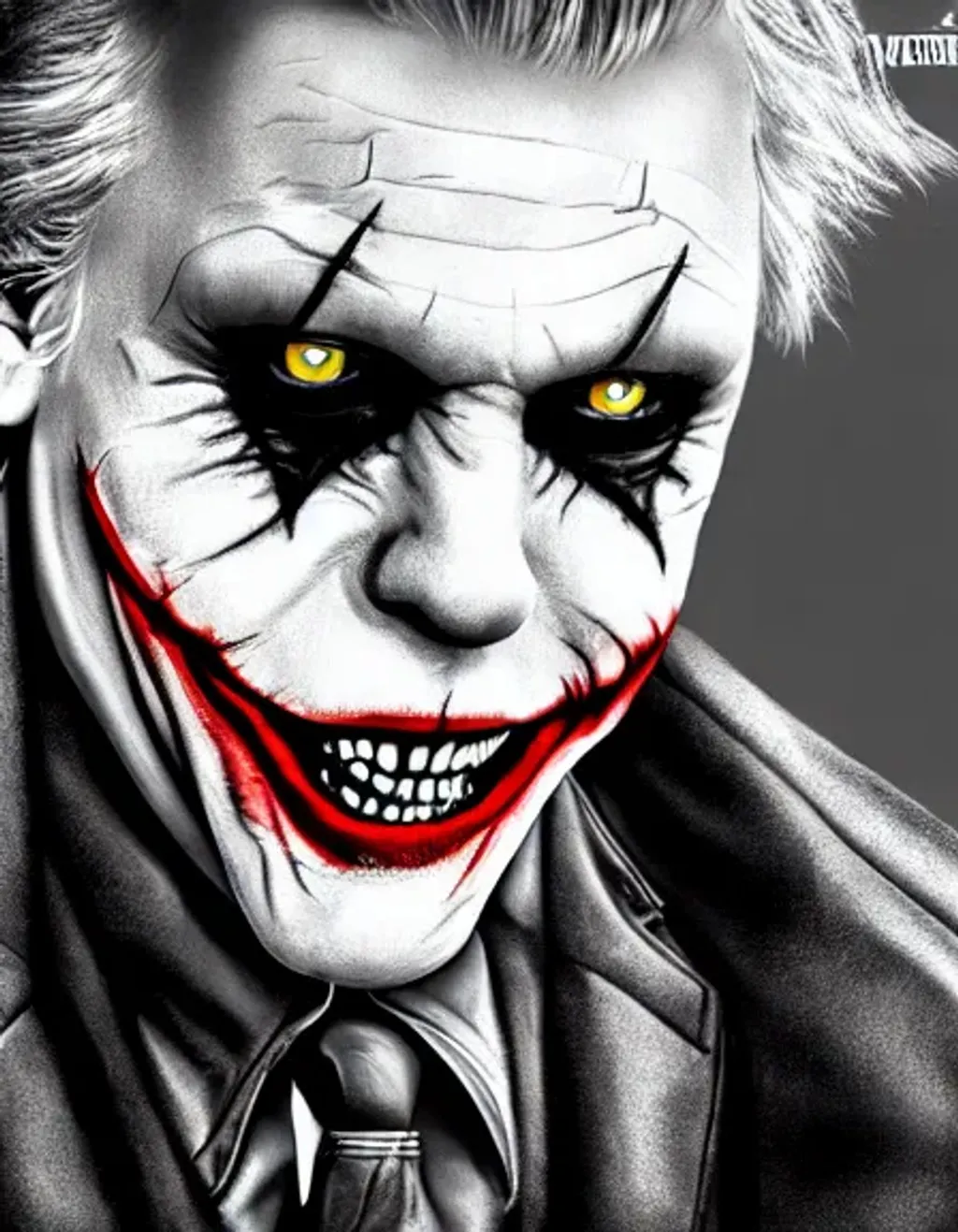 Prompt: Gary Busey as the joker, with jewelry, character art, hyperdetailed, frostbite 3 engine, cryengine, dof, trending on art station 