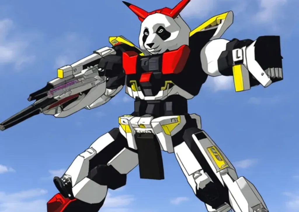 Prompt: Panda Gundam
