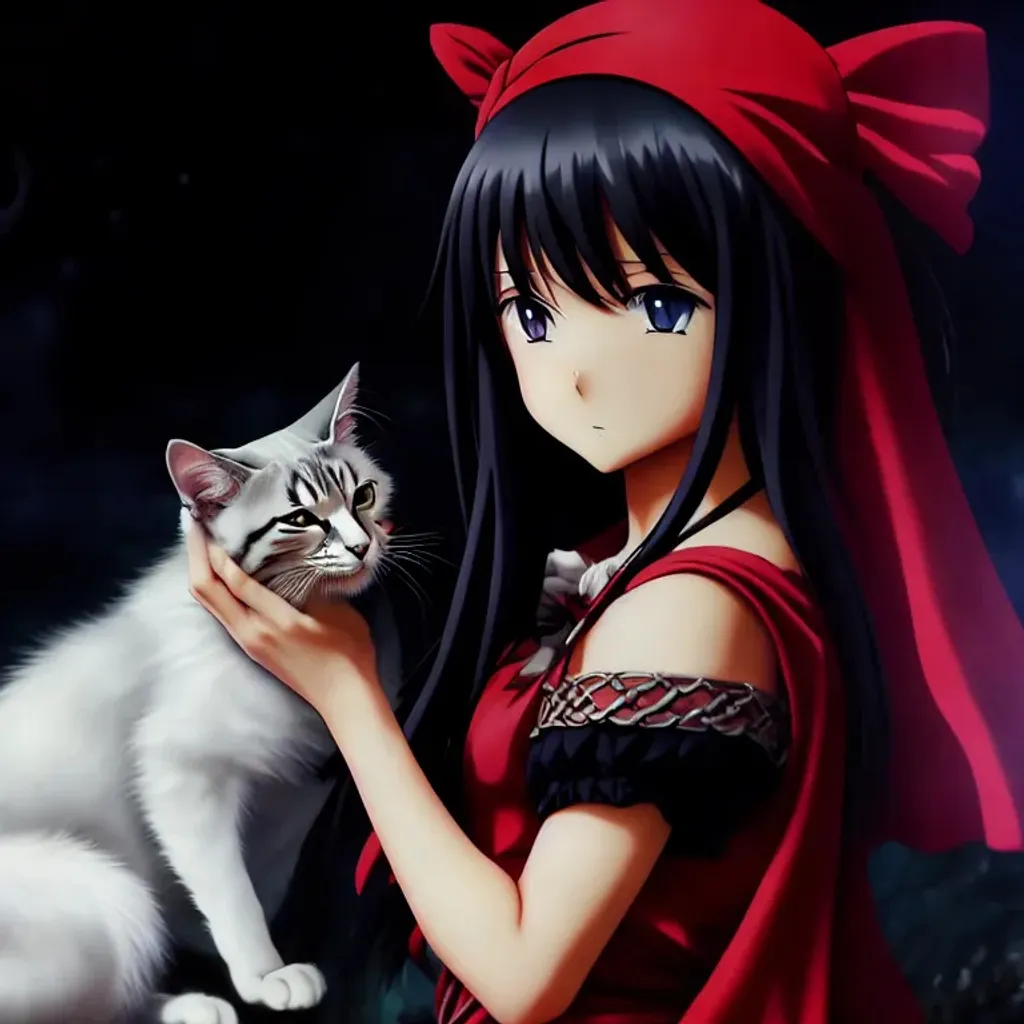 Prompt: anime visual of a girl petting a cat, dark atmosphere, ((baroque oil painting)), (((anime character concept))) art, trending on pixiv fanbox, official media, (rule of thirds), (golden ratio), (detail acrylic palette knife), (((in the style of kentaro miura))), (((Berserk)))