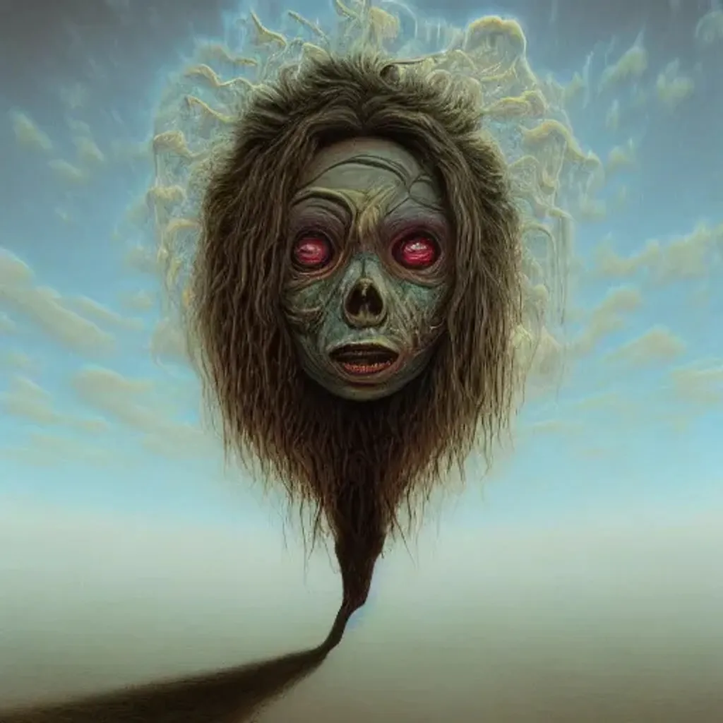 Prompt: surrealism crayon cartoon portrait of a beautiful girl, screaming, death wish, Metallica . intricate artwork. by zdzisław Beksiński, wlop, dan mumford , trending on artstation, greg rutkowski very coherent symmetrical artwork. cinematic, hyper realism, high detail, octane render, 8k