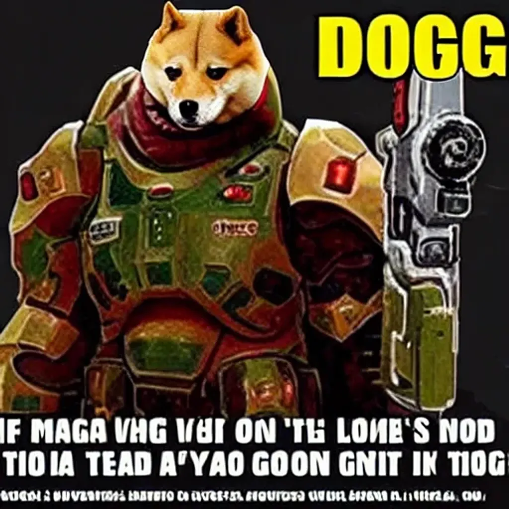 Prompt: doge the doom slayer