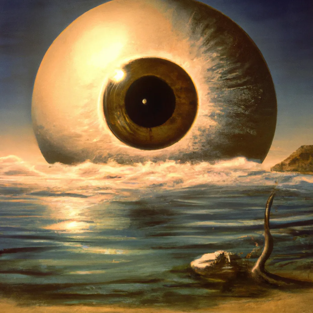 Giant Eye in a ocean, apocalyptic painting by Zdzisł... | OpenArt