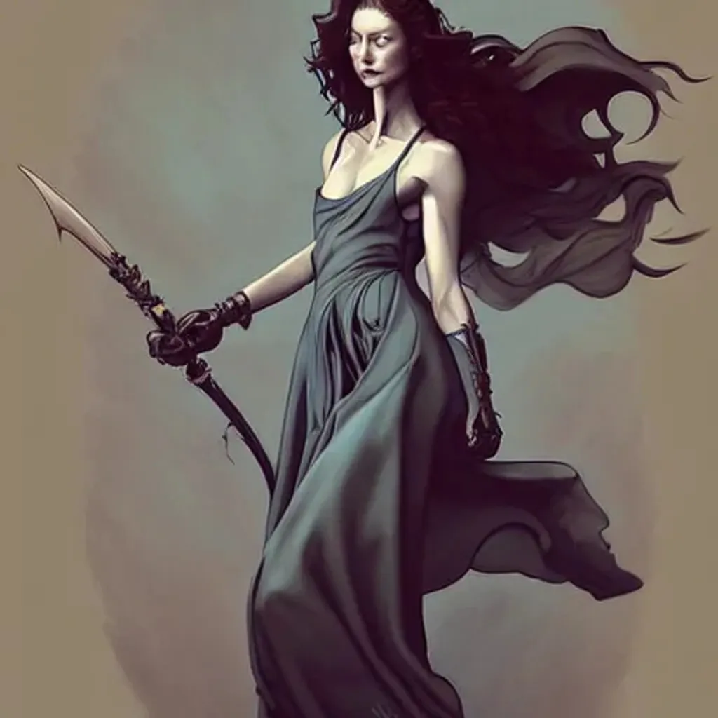 Prompt: in the style of peter mohrbacher, artgerm, beautiful caitriona balfe, outlander, full body, blue dress, elegant pose, middle shot, spooky, detailed realisitc eyes, detailed realistic eyes, detailed and intricate