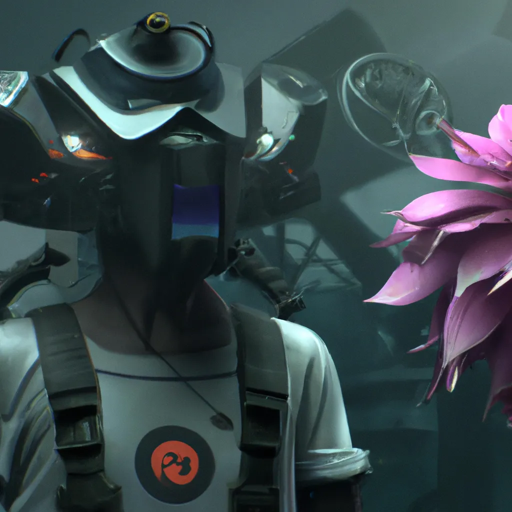 Prompt: flcl fighter wearing streetwear with vintage robot mask and fisher cap,Astral realm ruins environment, very detailed robot full-body with symmetrical eyes, animal head, picking up flower, cinematic lighting, amazing composition , 3d octane render, unreal engine, rendered, hyper realistic, soft illumination, trending artstation, environmental concept art, all in grey, trending on ArtStation, , cinematic lighting