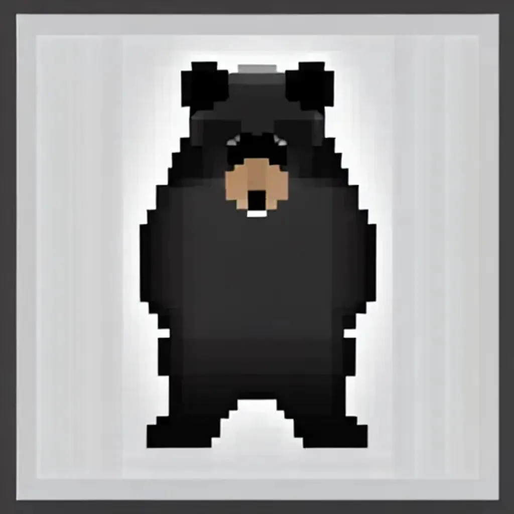 Prompt: full body digital portrait, pixel art, bear, centered, smooth, vector illustration, hyperdetailed, realistic