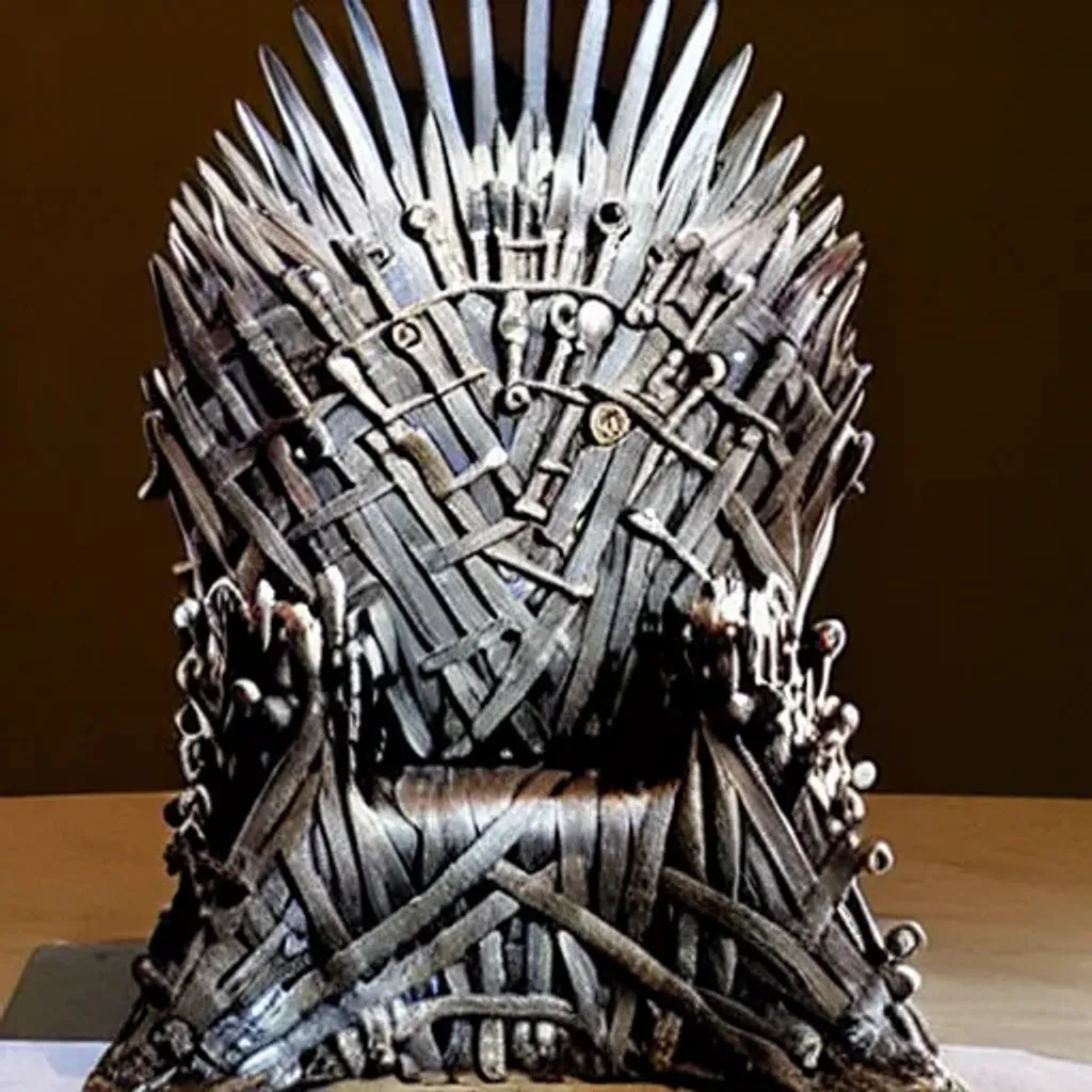 Prompt: game of thrones iron throne, clay