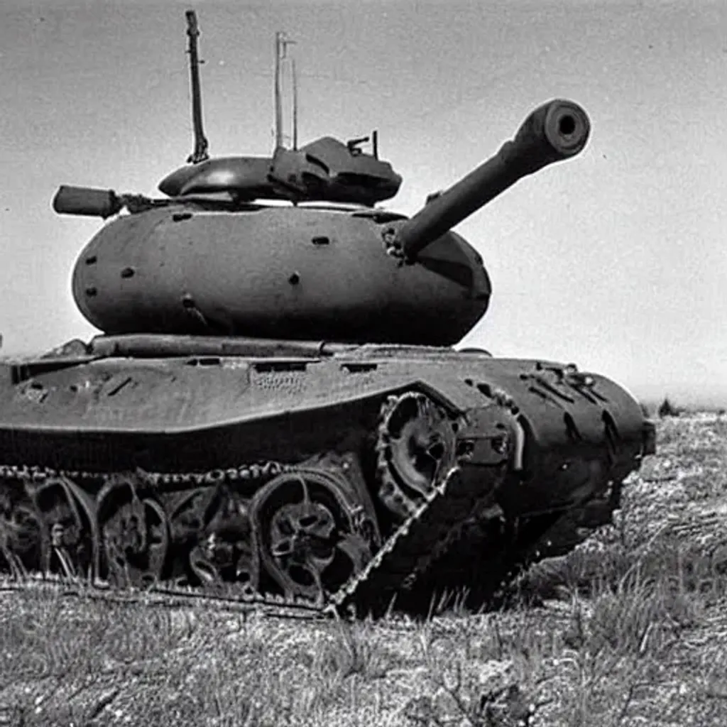 Prompt: The first tank built in the Soviet union the 40-type one
