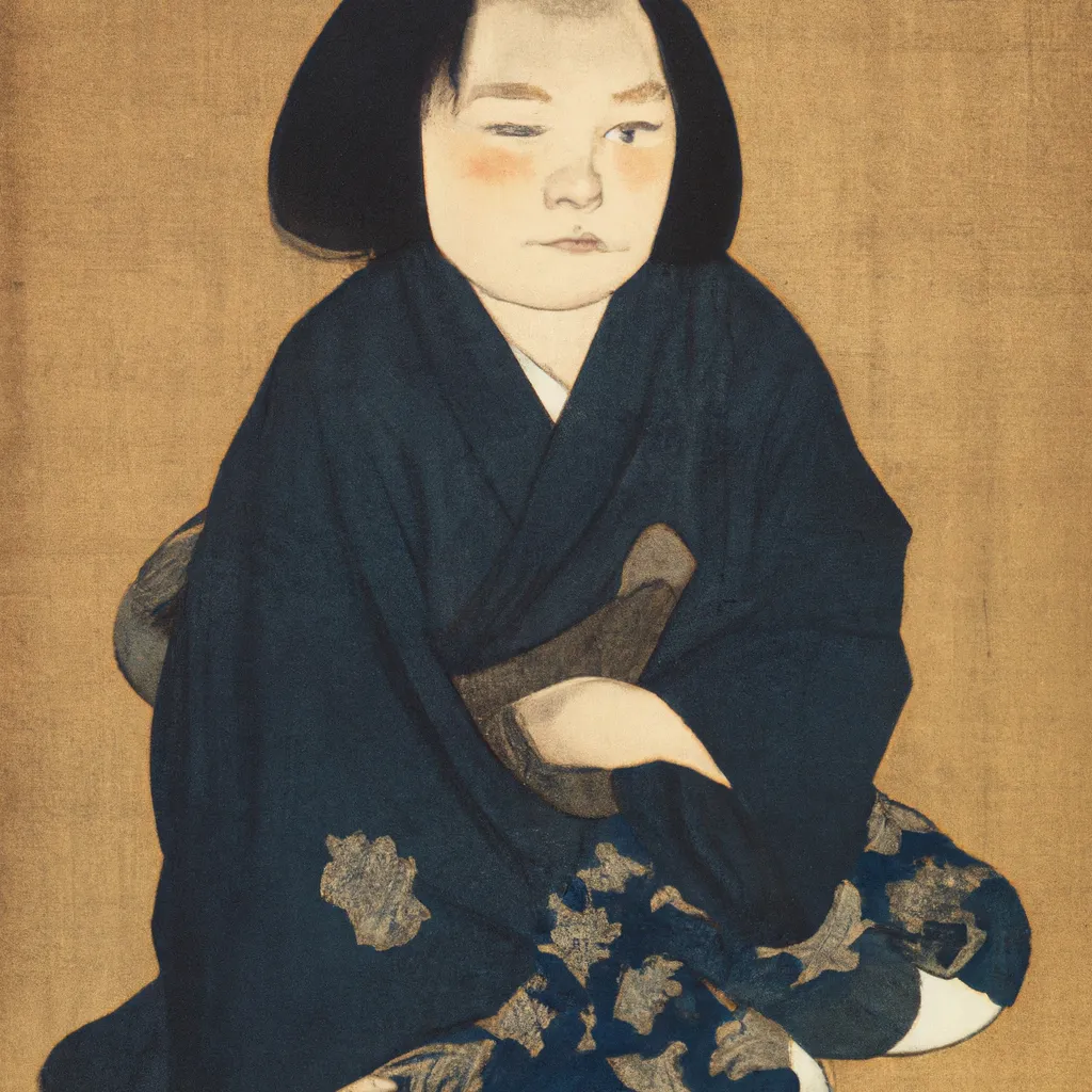 Prompt: Girl With Sooty Face, by Katsushika Hokusai