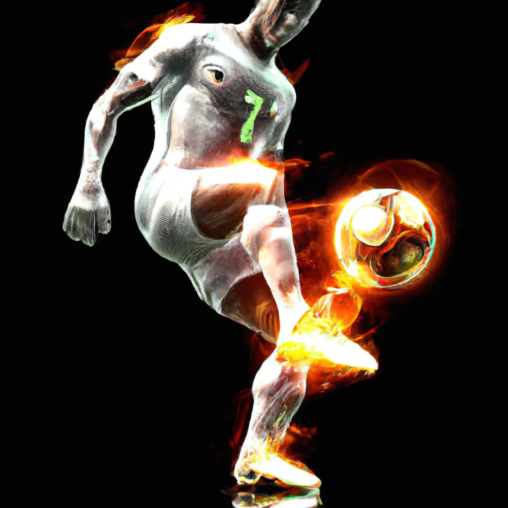 Prompt: a smooth transparent clear crystal body of Christiano Ronaldo reverse kicking a soccer ball appears to be illuminated by smooth streaks of random lightning bolt wrapping his transparent crystal body in total darkness by Christian W. Staudinger, featured on cg society, soccer ball on fire flames, perfect composition, black background, darkness, holography, backlight, transparent crystal, chiaroscuro, bioluminescence, opalescent, iridescent, x-ray hologram | 3d octane render | octane lighting | dream fantasy | centered | octane render artstation trending 8k ultra-detailed  | sharp focus golden ratio | Disney Pixar Dreamworks 