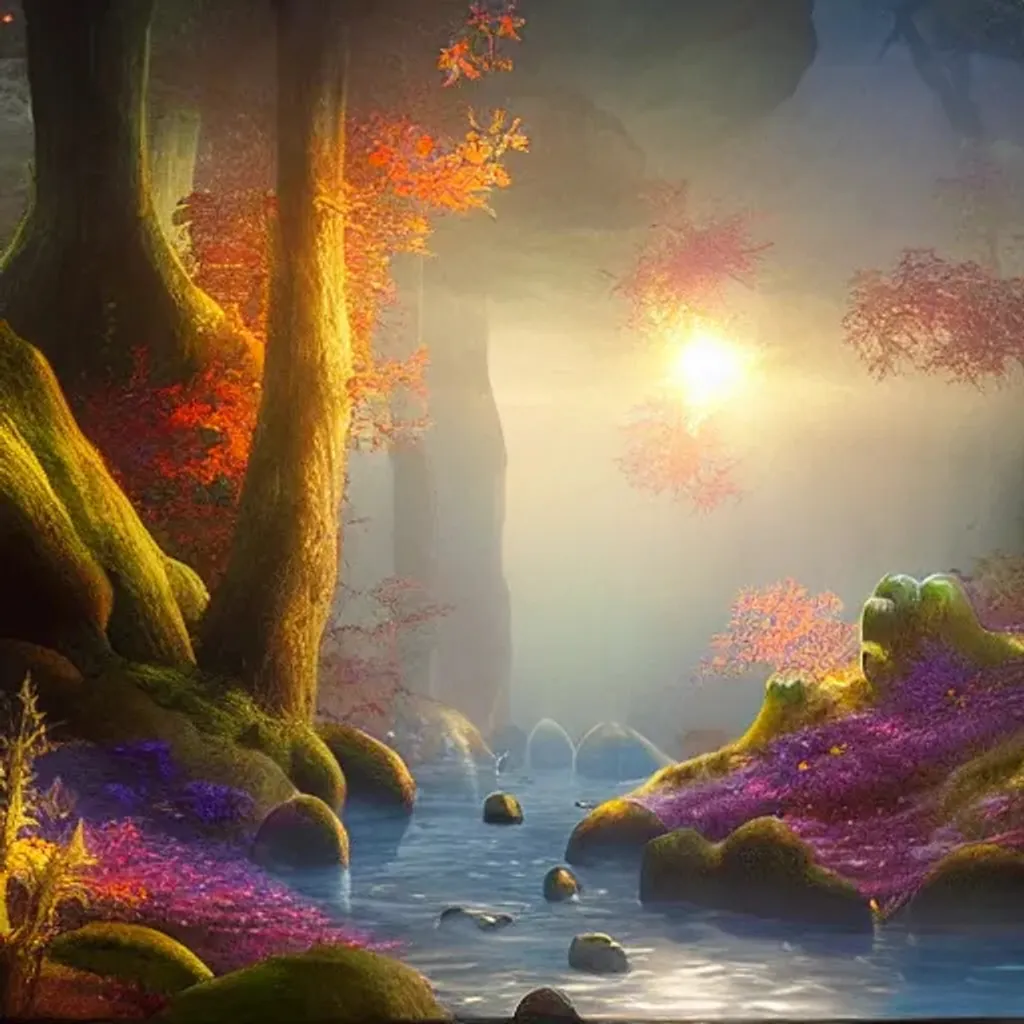 Prompt: fantasy lanscape with glowing mushroms, misty, realistic, detaled, 3d