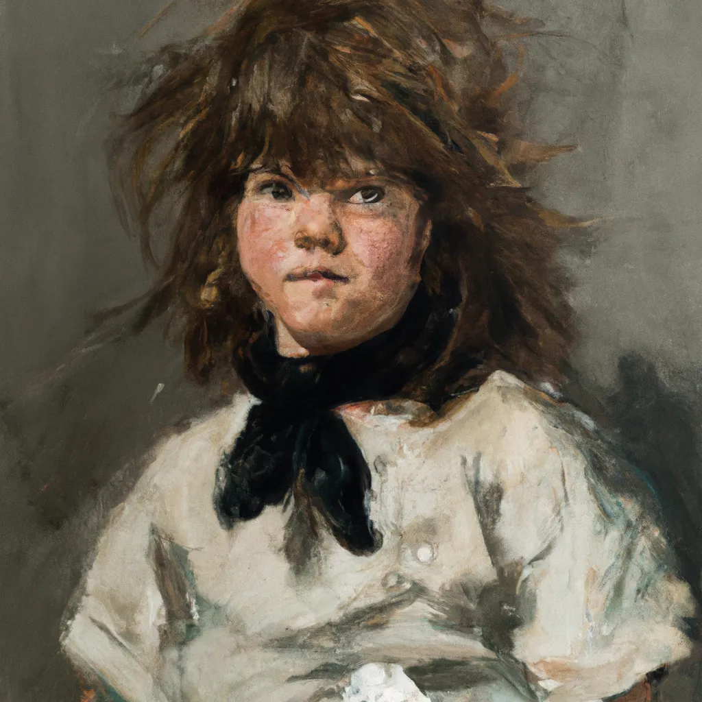 Prompt: Girl With Dirty Face and Messy Hair, London, 1880, by Édouard Manet