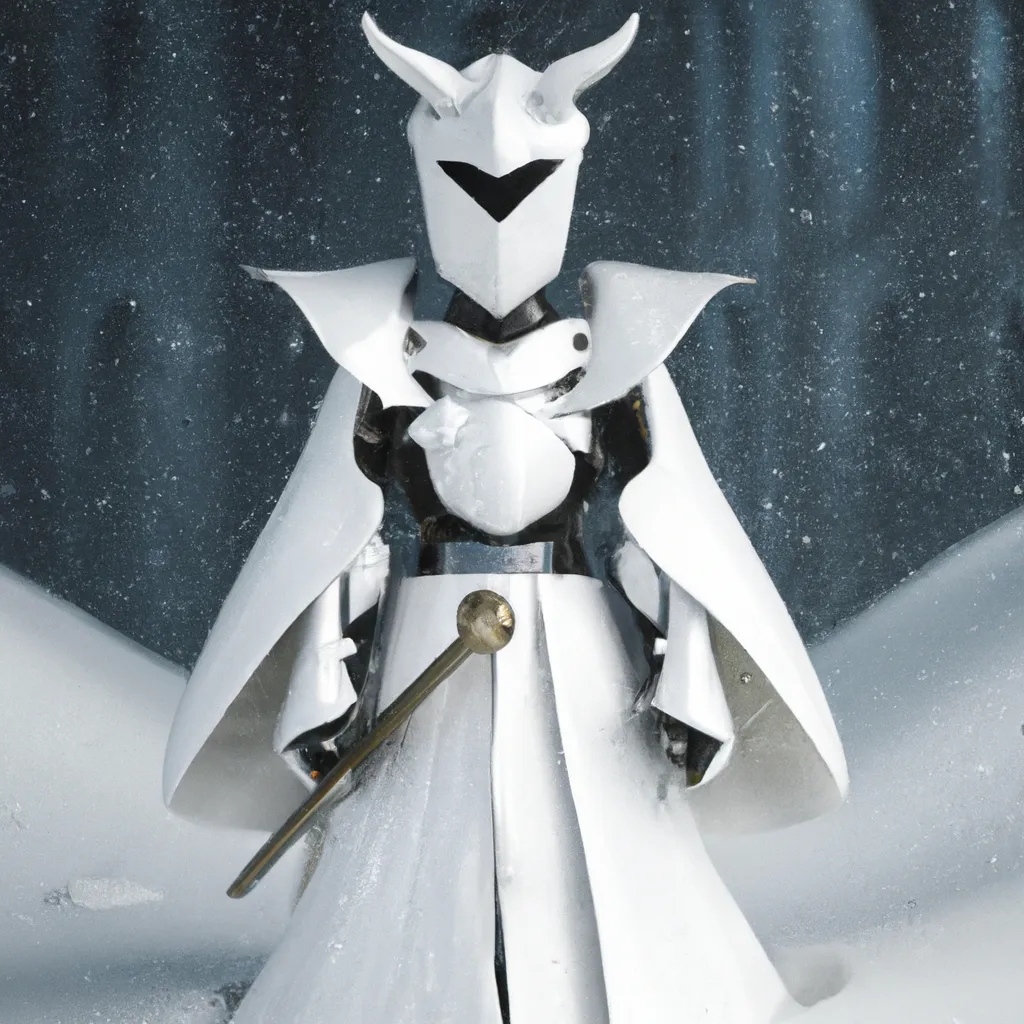 Prompt: White colored Nazgul in white plate armor

