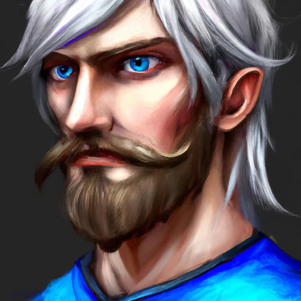 Prompt: ultra realistic Nords 8K ultra realistic strong young man, symmetric blue eyes, with short white fringe white hair and moustache, dndbeyond, bright, colourful, realistic, dnd character portrait, full body, pathfinder, pinterest, art by ralph horsley, dnd, rpg, lotr game design fanart by concept art, behance hd, artstation, deviantart, hdr render in unreal engine 5 