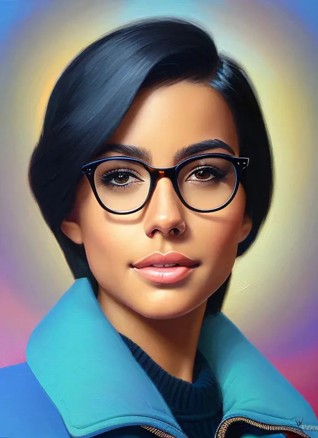 Facial Portrait Of A Pretty Cute Nerdy Teen Girl Hi OpenArt