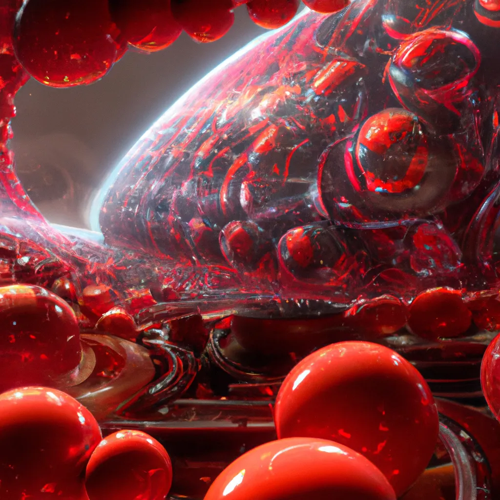 Prompt: vast red cyberspace dimension, tron, half-life 2, first-person shooter, made from red spheres, red dark digital monsters, beautiful science fantasy landscape, cybernetic, surreal, artstation, highly detailed, art by yuumei, concept art, vast, operatic