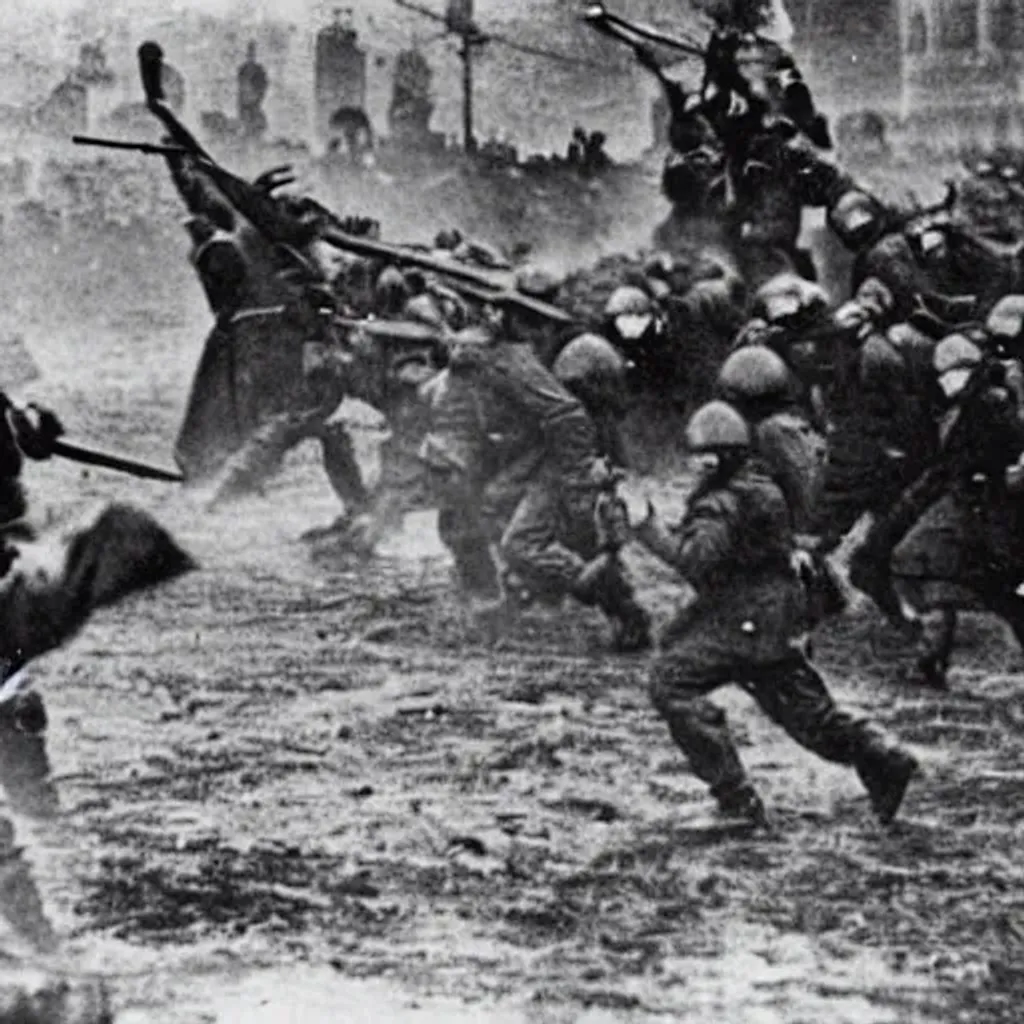 Prompt: The battle of Moscow. The Soviet civil war