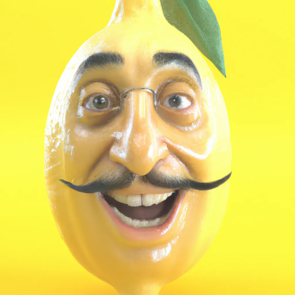 Prompt: Laughing Salvador Dali as a Total 3-D Lemon
