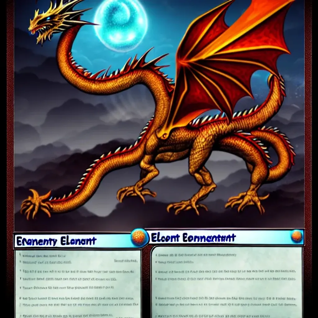 Prompt: elemental Fantasy Dragon
