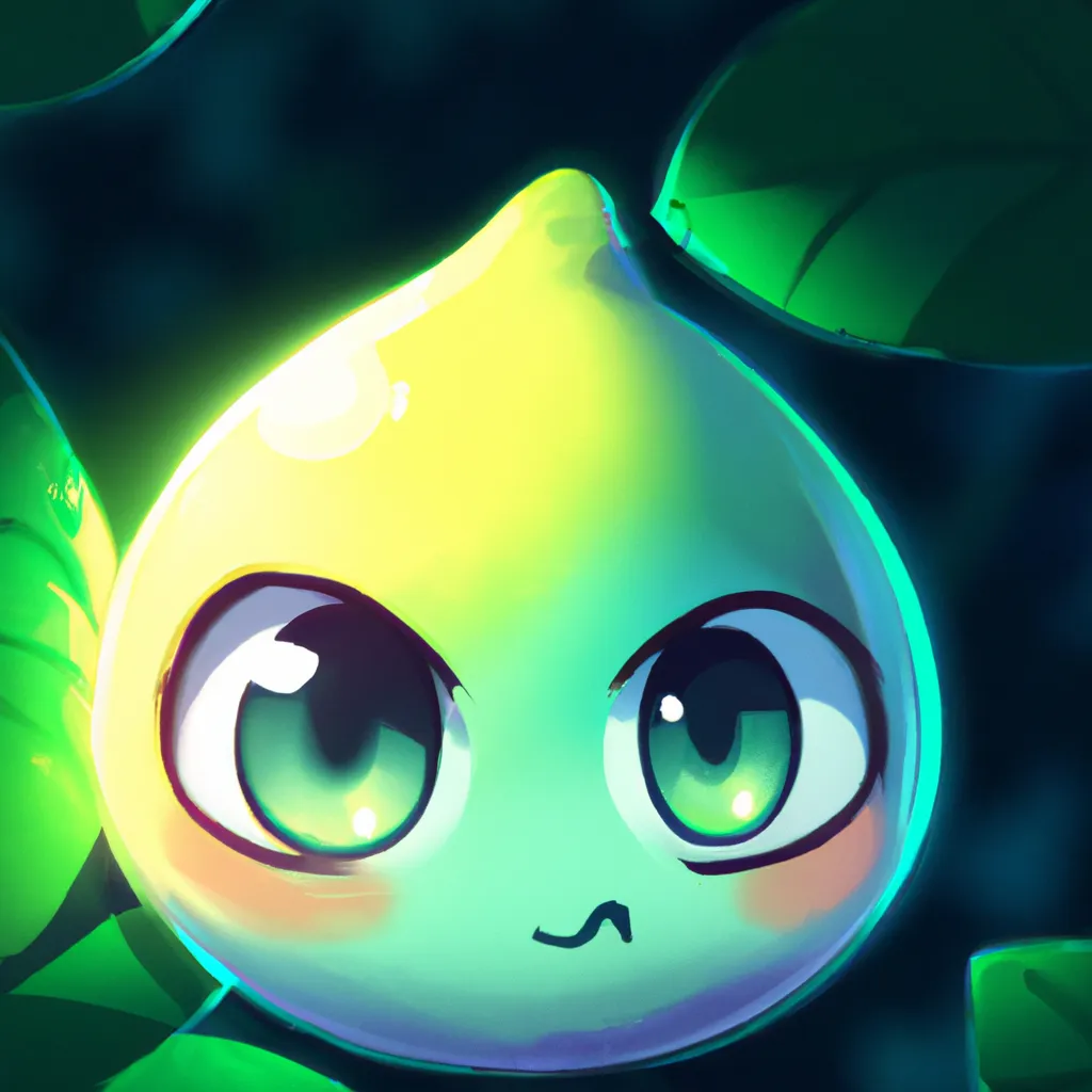 Prompt: Key Disney Visual of an enthusiastic  cute anime lemon critter , background is a forest, green and dark blue colour palette; Digital art, trending on artstation, Photorealistic Illustration, anime key visual, cinematic, Ultra Detailed , trending on pixiv, kawaii eyes