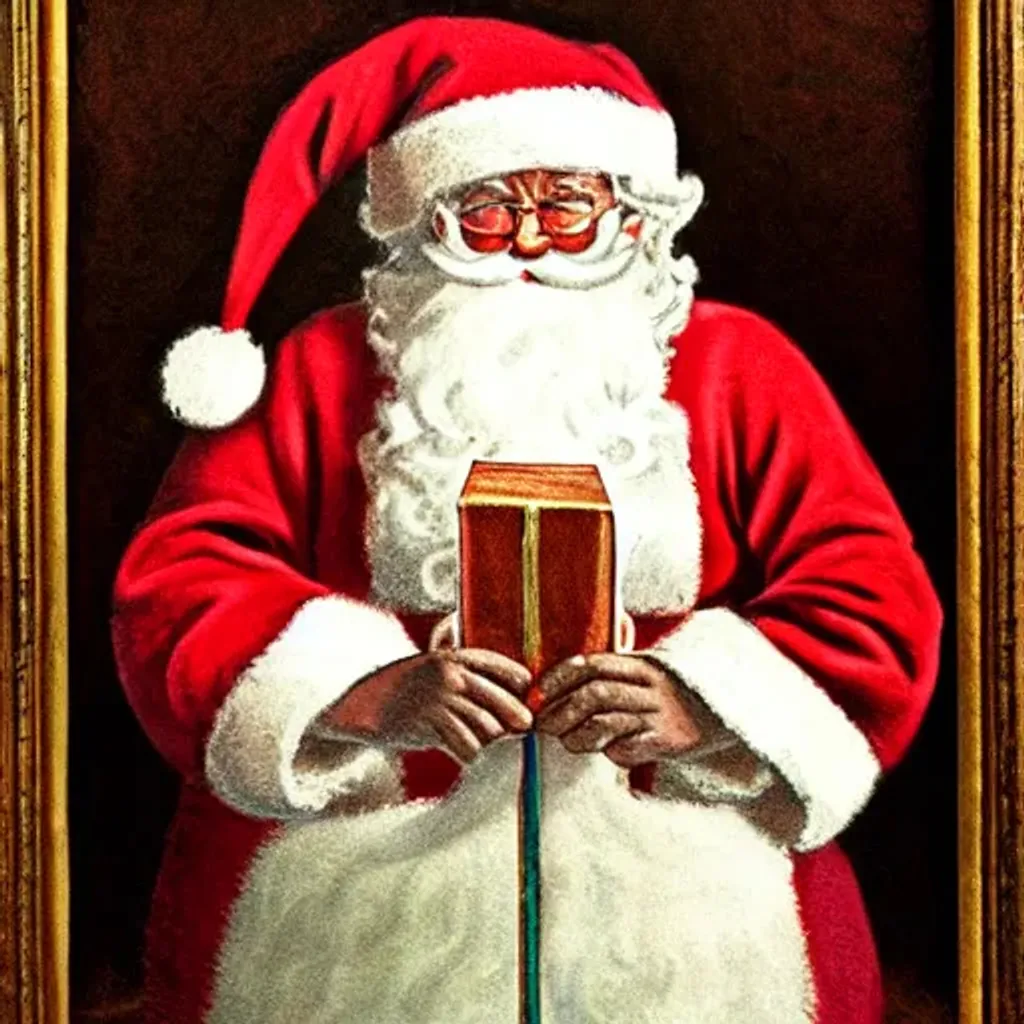 Prompt: All about Santa Claus, ultra highly detailed,  Chiaroscuro art, sfumato art, tenebrism art,