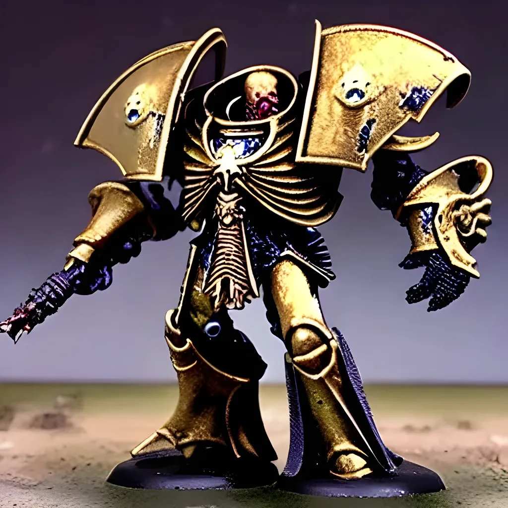 Prompt: Adeptus Custodes Destroy Cosmic Horror
