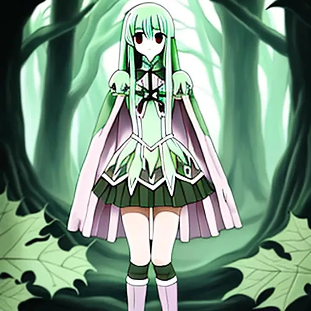 portrait of a pale green nature-themed magical girl... | OpenArt