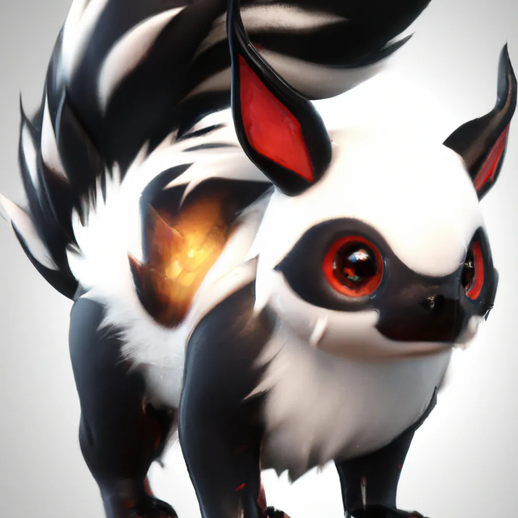 Prompt: skunk pokemon, spotted skunk, fire and ghost type pokemon, cute, cute ghost, mascot, starter, like eevee, like flareon, ken sugimori style, pokemon design, pokemon concept, fakemon, new pokemon, trending online, digital Art, perfect composition, beautiful detailed intricate insanely detailed octane render trending on artstation, 8 k artistic photography, photorealistic concept art, soft natural volumetric cinematic perfect light, chiaroscuro, award - winning photograph, masterpiece, oil on canvas, raphael, caravaggio, greg rutkowski, beeple, beksinski, giger