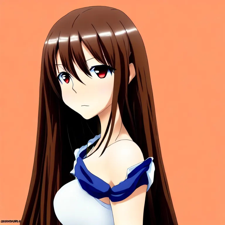 Anime Woman With Long Brown Hairbrown Eyes Openart 