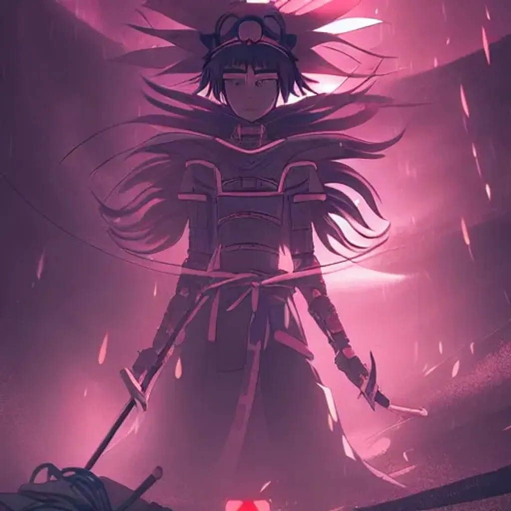 Prompt: manga, fantasy samurai fantasy, cables, japanese junketown, magic temple, synthwave, crystal idol, synthwave, anime, by studio ghibli, Studio Bones, Ufotable, Kyoto Animation, Akihiro yamamoto, daimo nihei, desu, project, anime, god of despair